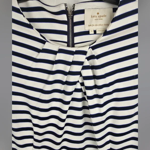 Kate Spade Navy and White Striped Sleeveless Dress Sz 10 - Picture 4 of 11
